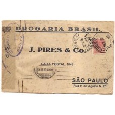 1930-Envelope de Campinas para S.Paulo com carimbo e etiqueta de censura 