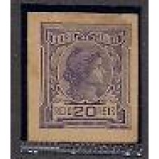155- 20Rs Alegoria da Republica, prova em papel espesso ,sem denteação,  em roxo