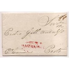 1826-Carta para Portugal com cbo "Maranhao"com cercadura batido em vermelho.