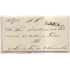1843-Carta  para Ouro Preto, com cbo de saída "V.Januaria", linear sem cercadura