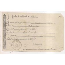 1879-Recibo de carta registrada com cbo "Christina" circular e "Silveiras" tipo francês no verso