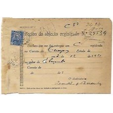 1921-Recibo de registrado porteado em 200Rs com selo do mesmo valor, tipo  proceres.Raro