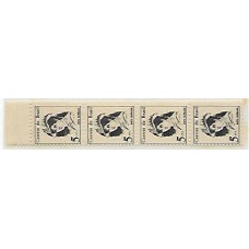 529-Anita Garibaldi,  tira de 5 selos com emenda de bobina