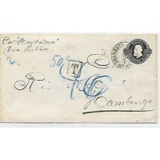 1894-Envelope, EN-3, circulado de Pernambuco para Alemanha e taxado em 40 pfennings