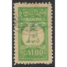 Florianopolis-Selo de Cr$1,00 , dobra horizontal