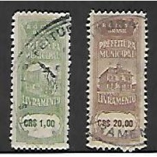 Livramento-Serie de 2 selos , padrão cruzeiro