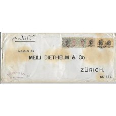 1898-Envelope para  a Suiça com  selo de 2000Rs Madrugada raro sobre carta.