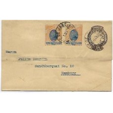 1898-Cinta de 60Rs circulada com  2 selos adicionais de 20Rs Madrugada denteação 8,5.