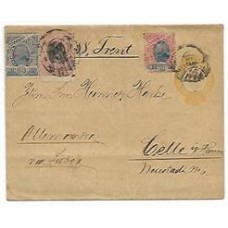 1896-Cinta de 40Rs com selos adicionais Madrugada de 10, 50Rs e 100Rs, este na dent. 13