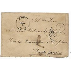1882-Envelope da Horta, Açores, para o Rio  sem porte pago na origem e taxado em 300Rs