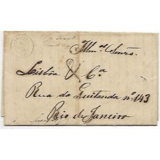 1880-Carta para o Rio, cbo de saída "Barbacena" tipo francês, porte lançado á mão de 100Rs