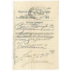 Recibo de assinatura de endereço telegrafico passado em 1910