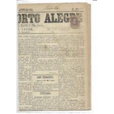 1882-Jornal circulado de Porto Alegre a Pelotas com selo de 20Rs D.Pedro barba branca