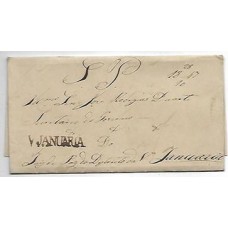 1847-Carta isenta de porte de Januaria para Ouro Preto , carimbo "V. Januaria" linear sem cercadura.