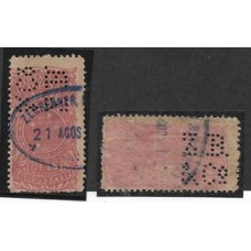 Imposto do Selo-142-400Rs salmão, emissão de 1890 perfim, "Z B & Co", Zerrener  Bullow.Raro