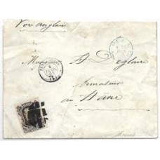 1879-Envelope de Pernambuco para França, com 260Rs D.Pedro barba branca conforme porte previsto na Convenção de Berna.