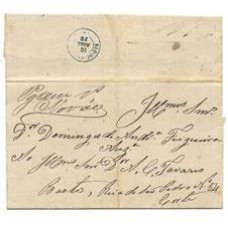 1878-Carta circulada de Mar D'Hespanha para o Rio de janeiro com porte de 100Rs lançado á mão e assinado pelo agente Novaes