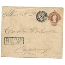 EN-067- Envelope de 700Rs emissão de 1906/10, usado, regirtrado com remessa de valor 