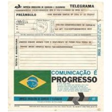1972-Telegrama com Publicidade  da  ECT e dos seus serviços, com a bandeira do Brasil e o emblema da ECT