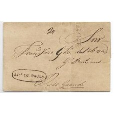 1824-Capa de carta circulada para Rio Grande com carimbo de saída " S.Fco de Paula", atual Pelotas, raro e muito bem batido.