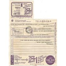 1969-Telegrama publicitario com propaganda  da Ilha e Bar dos Pescadores, na Barra da Tijuca.Tematica de fauna marinha