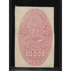 Ensaio de selo não emitido de 20.000Rs , na cor vermelha