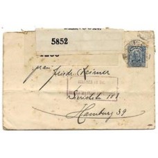 1917-Envelope circulado com 200Rs Proceres para a Alemanha com etiqueta e carimbo de censura inglesa " Released By The British  Military Authorities"