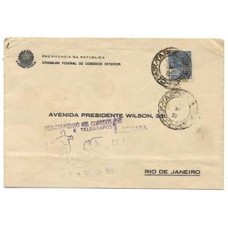 1941-Envelope circulado do Recife para o Rio de Janeiro com carimbo da Semana de Transito do Recife na frente e carimbo publicitário do Rio de Janeiro no verso