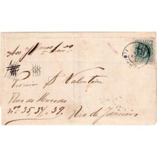 1883-Capa de carta circulada para o Rio de Janeiro com 100Rs D.Pedro Cabeça Grande tipo II (RHM-55), carimbo de saída "Christina" circular