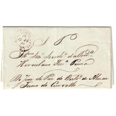 1844-Carta de Serviço Publico isenta de porte circulada para Ouro Preto, carimbo de saída "Correio do Curvello" circular com datador manuscrito.