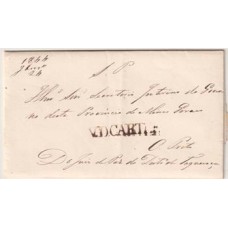 1844-Carta de Serviço Publico circulada para Ouro Preto com carimbo de saída "V.D.CAETHÉ" linear sem cercadura.