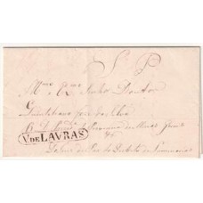 1845-Carta de Serviço Publico circulada para Ouro Preto  com carimbo de saída "V.de LAVRAS" linear com cercadura.
