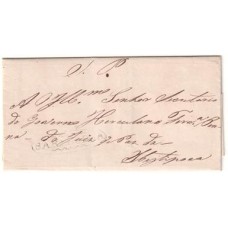 1844-Carta de Serviço Publico circulada para Ouro Preto  com carimbo de saída "Barbacena" linear com cercadura oval decorada.